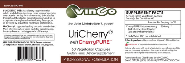 Vinco, UriCherry with CherryPure, 60 Vegetarian Capsules