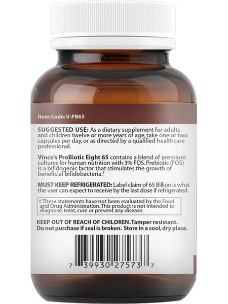 Vinco, ProBiotic Eight 65, 60 Vegetable Capsules