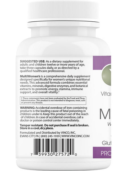 Vinco, Multi Women's with Digestive Enzymes, 90 Vegetarian Capsules