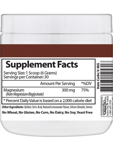 Vinco, Magnesium Bisglycinate, Natural Lemonade Flavor, 6.35 oz