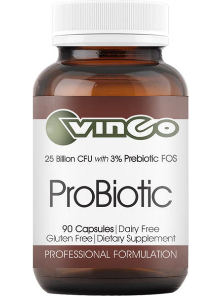 Vinco, ProBiotic, 25 Billion CFU with 3% Prebiotic FOS, 90 Capsules
