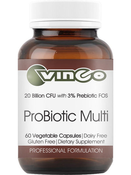 Vinco, ProBiotic Multi, 20 Billion CFU with 3% Prebiotic FOS, 60 Vegetable Capsules