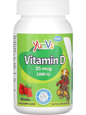 YumV's, Vitamin D, 1000 IU, 25mcg, Delicious Berry, 60 Jellies