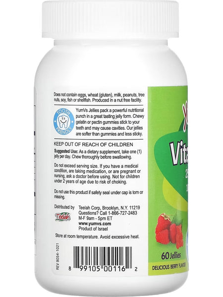 YumV's, Vitamin D, 1000 IU, 25mcg, Delicious Berry, 60 Jellies