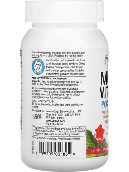 YumV's, Multi Vitamin for Teens, Raspberry, 60 Jellies