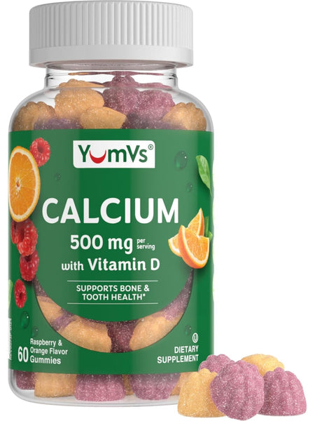 YumV's, Calcium with Vitamin D, Raspberry and Orange, 60 Gummies