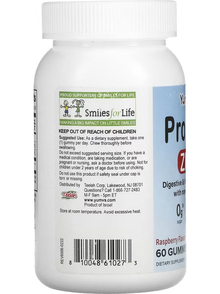 YumV's, Probiotic Zero, Raspberry, 60 Gummies