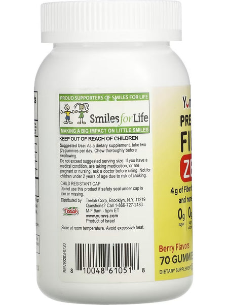 YumV's, Prebiotic Fiber Zero, Berry, 70 Gummies