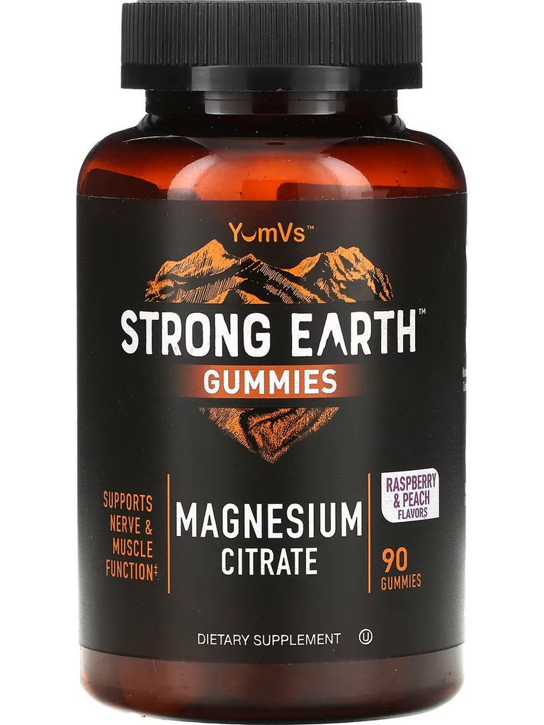 YumV's, Strong Earth Gummies, Magnesium Citrate, Raspberry and Peach, 90 Gummies