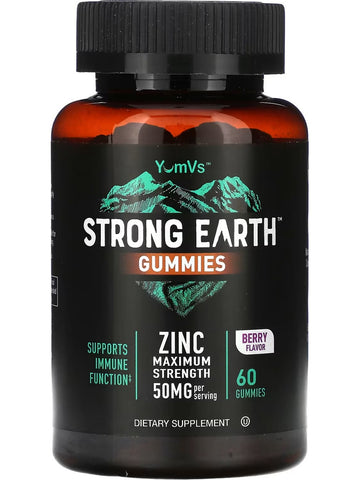 YumV's, Strong Earth Gummies, Zinc Maximum Strength, 50 mg, Berry, 60 Gummies