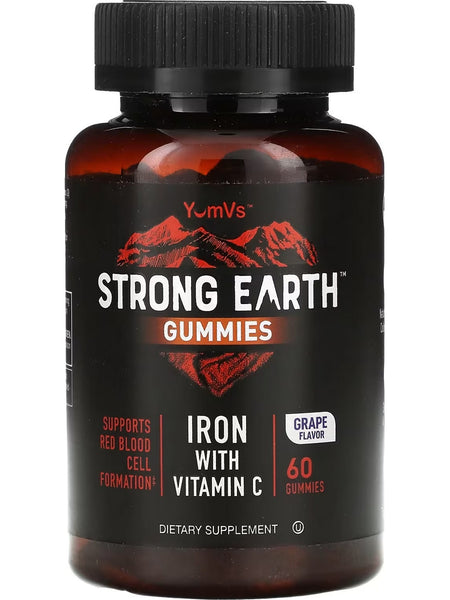 YumV's, Strong Earth Gummies, Iron with Vitamin C, Grape, 60 Gummies