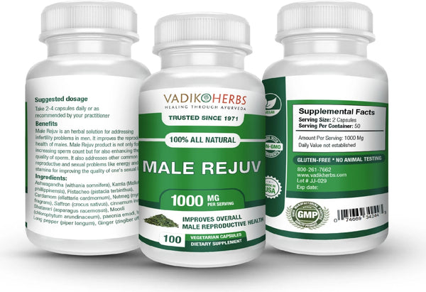 Vadik Herbs, Male Rejuv, 100 ct