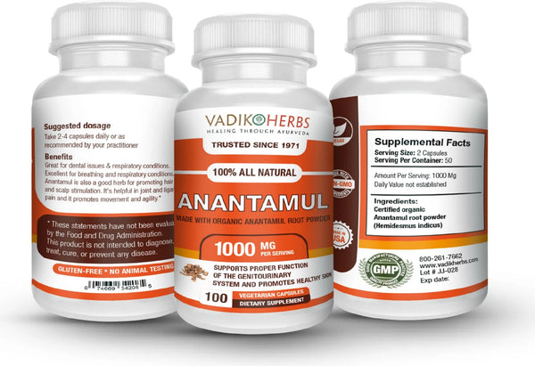 Vadik Herbs, Anantamul, 100 ct