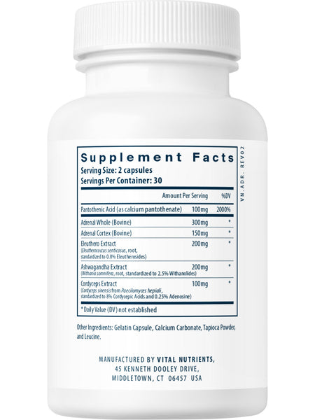 Vital Nutrients, Adrenal Support, 60 capsules