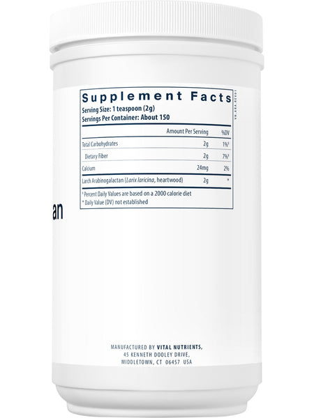 Vital Nutrients, Arabinogalactan Powder, 300 grams