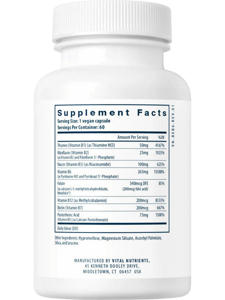 Vital Nutrients, B6 + B-Complex, 60 vegetarian capsules