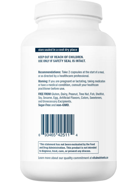 Vital Nutrients, Betaine HCl Pepsin Gentian Root Extract, 225 capsules