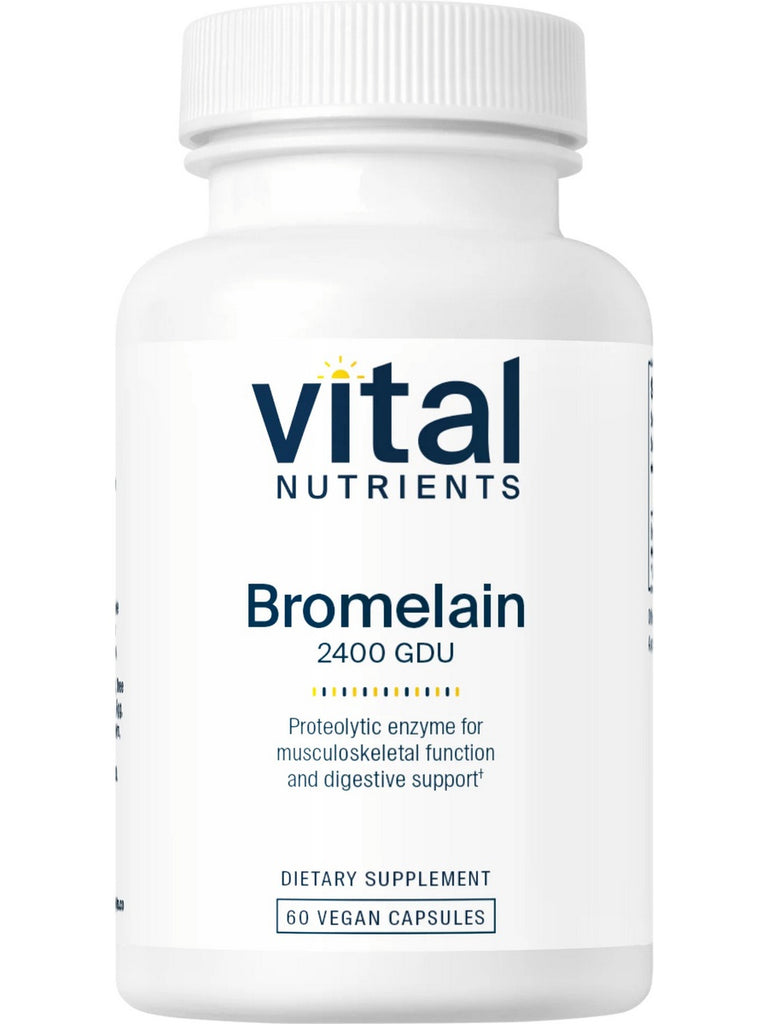 Vital Nutrients, Bromelain High Potency 2400gdu 375mg, 60 vegetarian capsules