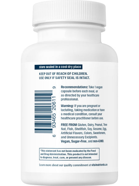 Vital Nutrients, Bromelain High Potency 2400gdu 375mg, 60 vegetarian capsules
