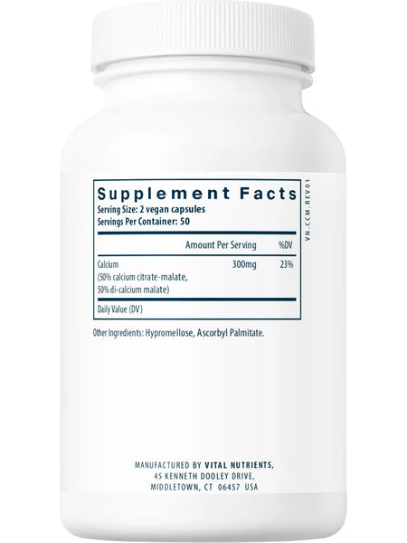 Vital Nutrients, Calcium (Citrate/Malate) 150mg, 100 vegetarian capsules