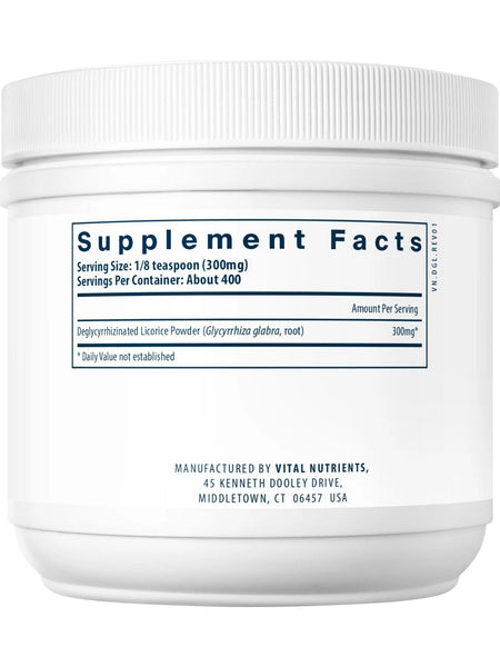 Vital Nutrients, DGL Powder, 120 grams