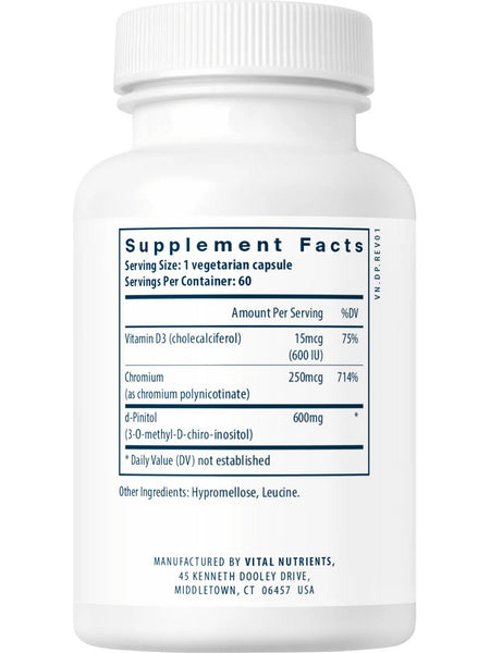 Vital Nutrients, d-Pinitol 600, 60 vegetarian capsules