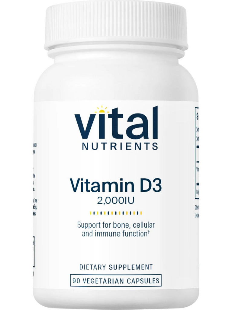 Vital Nutrients, Vitamin D3 2,000iu, 90 vegetarian capsules