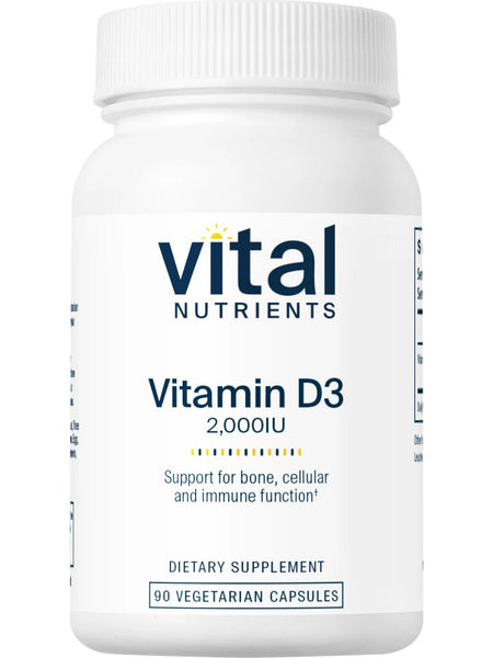 Vital Nutrients, Vitamin D3 2,000iu, 90 vegetarian capsules