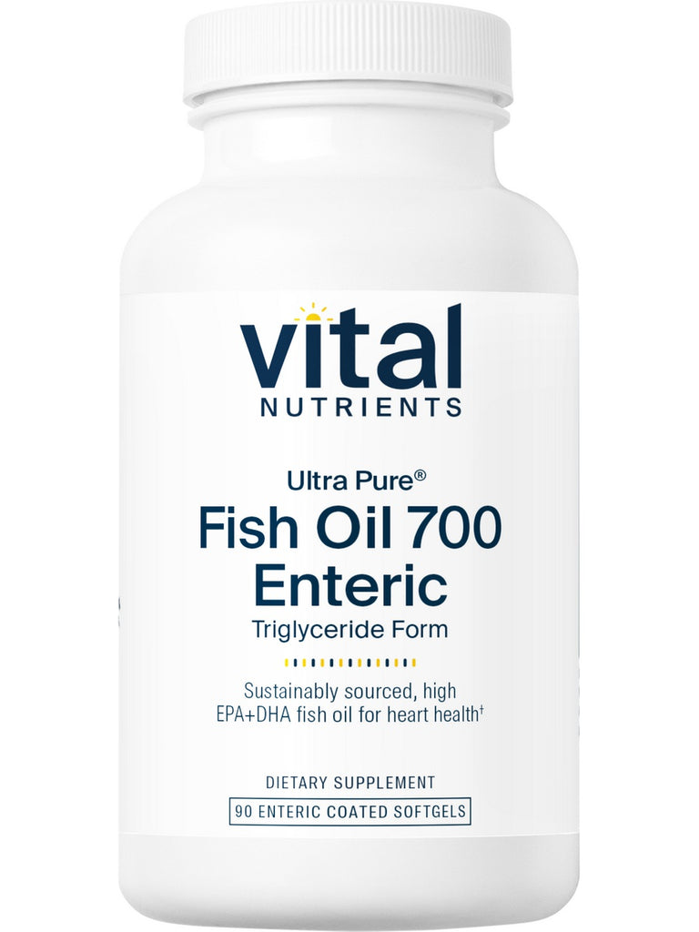 Vital Nutrients, Ultra Pure® Fish Oil 700 Enteric Pharmaceutical Grade Triglyceride Form, 90 softgels