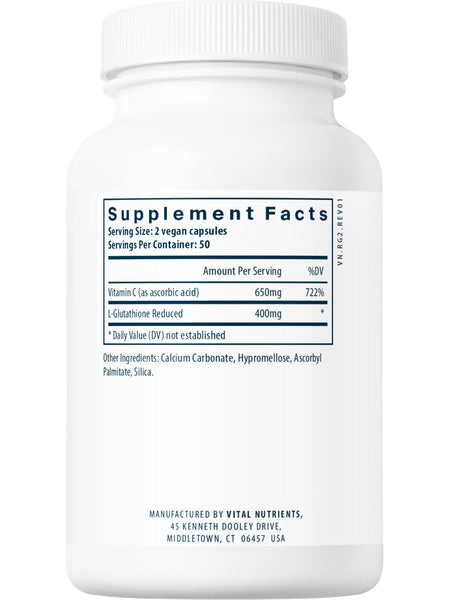Vital Nutrients, Glutathione 400mg, 100 vegetarian capsules