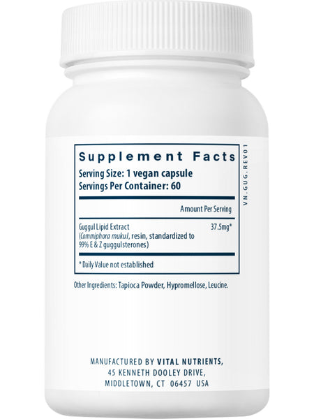 Vital Nutrients, Guggul E & Z 99% standardized extract, 60 vegetarian capsules