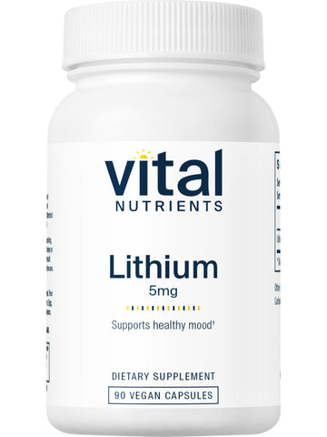 Vital Nutrients, Lithium (orotate) 5mg, 90 vegetarian capsules
