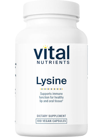 Vital Nutrients, Lysine 500mg , 100 vegetarian capsules