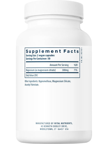 Vital Nutrients, Magnesium (citrate) 150mg, 100 capsules