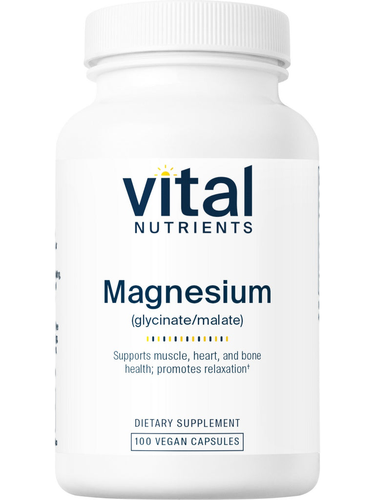 Vital Nutrients, Magnesium (glycinate/malate) 120mg, 100 vegetarian capsules