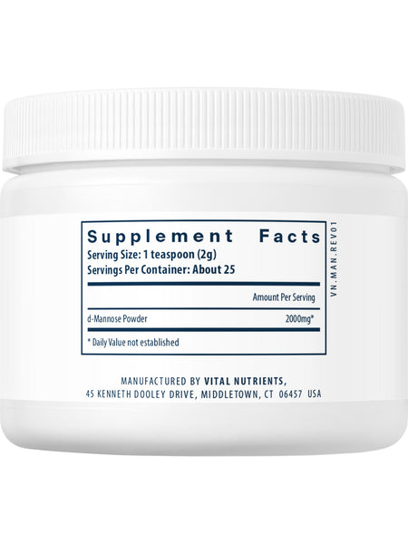 Vital Nutrients, Mannose Powder (Urinary Tract Support), 50 grams