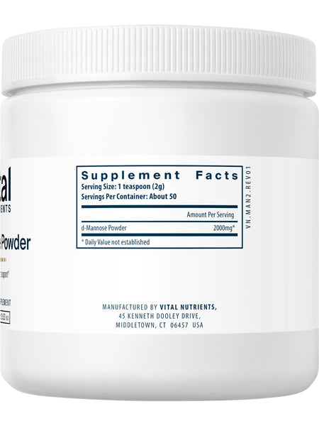 Vital Nutrients, Mannose Powder (Urinary Tract Support), 100 grams