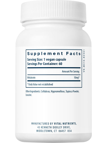 Vital Nutrients, Melatonin 10mg, 60 vegetarian capsules