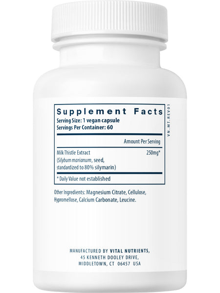 Vital Nutrients, Milk Thistle Extract 250mg, 60 vegetarian capsules