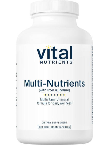 Vital Nutrients, Multi-Nutrients with Iron & Iodine, 180 vegetarian capsules