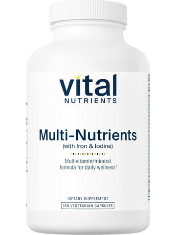 Vital Nutrients, Multi-Nutrients with Iron & Iodine, 180 vegetarian capsules