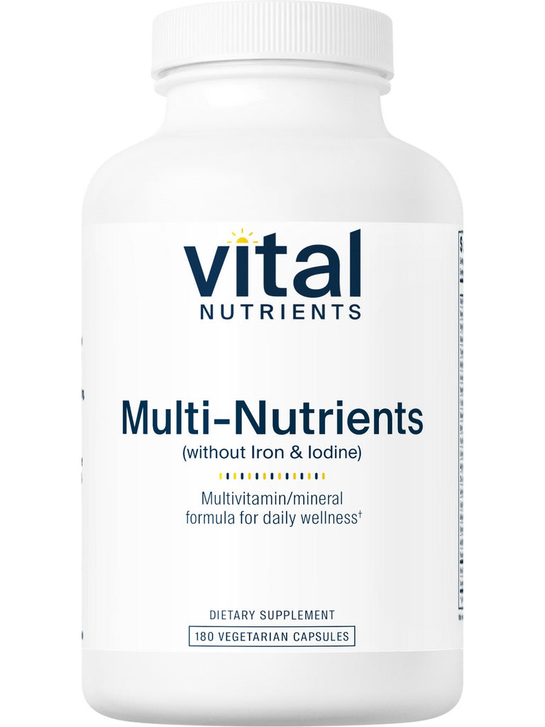 Vital Nutrients, Multi-Nutrients (no Iron or Iodine), 180 vegetarian capsules