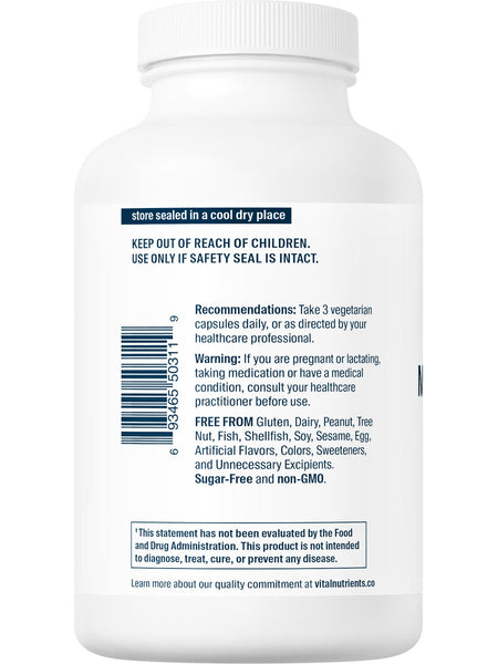 Vital Nutrients, Multi-Nutrients (no Iron or Iodine), 180 vegetarian capsules