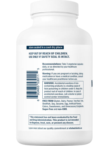 Vital Nutrients, Multi-Nutrients 4  Citrate/Malate Formula (with Copper & Iron), 180 vegetarian capsules
