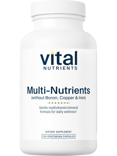 Vital Nutrients, Multi-Nutrients (Boron, Copper, and Iron Free), 120 vegetarian capsules