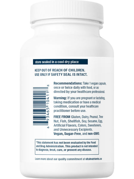 Vital Nutrients, NAC (N-Acetyl Cysteine) 600mg, 100 vegetarian capsules