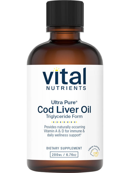 Vital Nutrients, Ultra Pure® Cod Liver Oil 1025 Pharmaceutical Grade, 200 ml