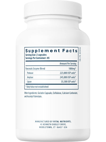 Vital Nutrients, Pancreatic Enzymes, 90 capsules