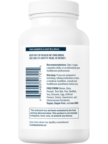 Vital Nutrients, Vitamin C (100% pure ascorbic acid) 1000mg, 120 vegetarian capsules