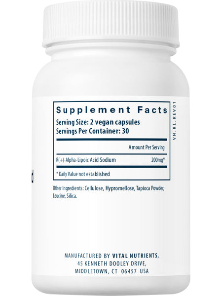 Vital Nutrients, Alpha Lipoic Acid 200mg, 60 vegetarian capsules